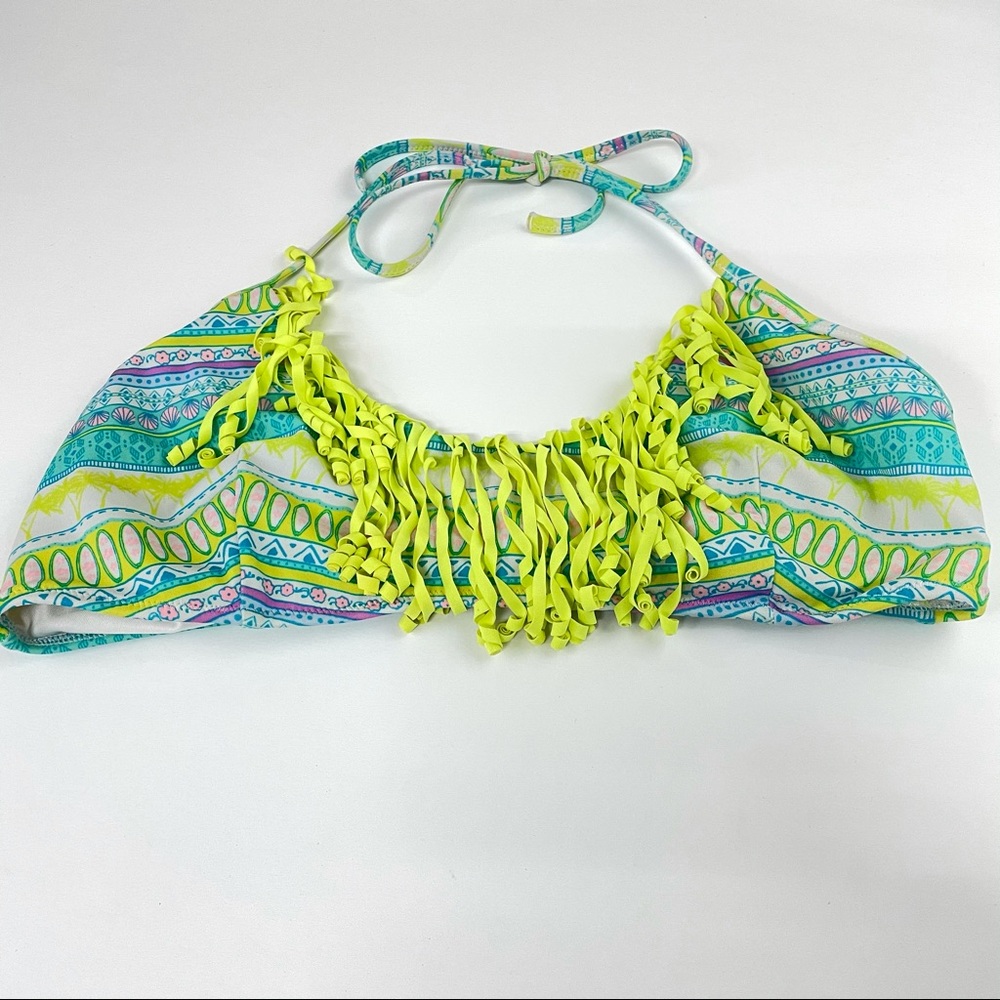 Victorias Secret Bikini Top Large Halter Fringe